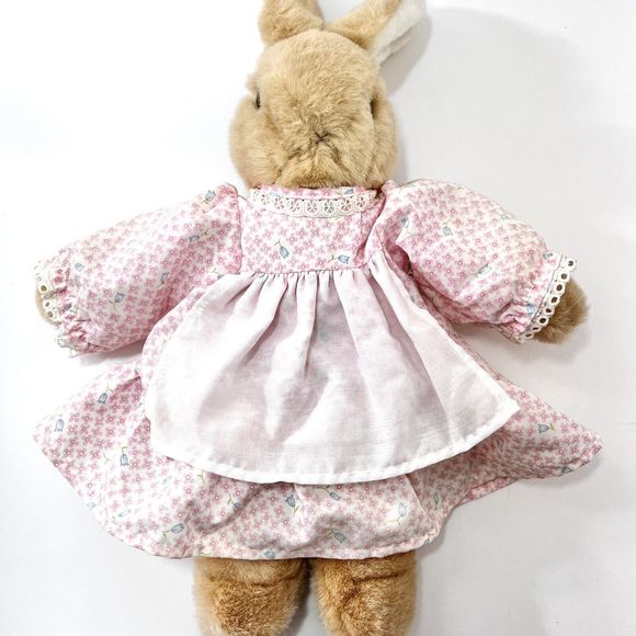 Vtg CALTOY Rachel & Baby Peach Bunnies Softsheen Plush Rabbit Stuffed Animal Toy - Picture 4 of 10